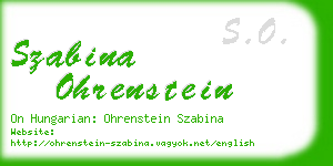 szabina ohrenstein business card